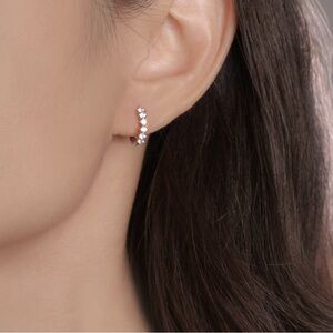 Elegant Silver Hoop Earrings, brand new